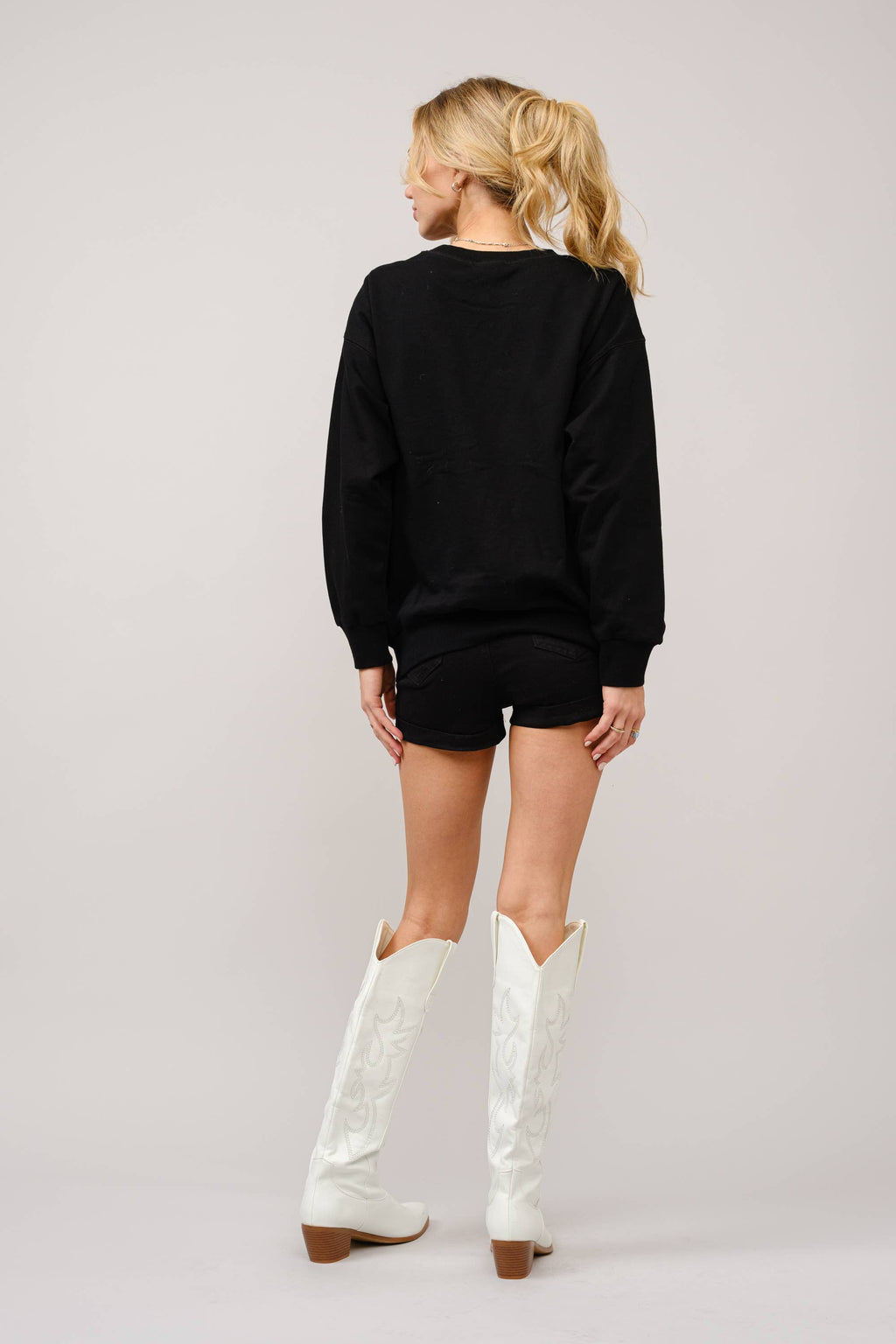Blue B Western Bull Rider Embroidered Pullover Sweatshirt — 100% Cotton Rodeo Statement