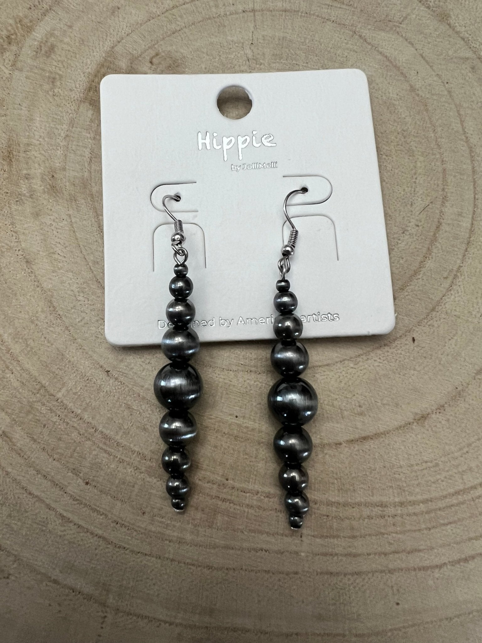 Western Graduated Faux Sterling Pearl Dangle Earrings — 2" Drop