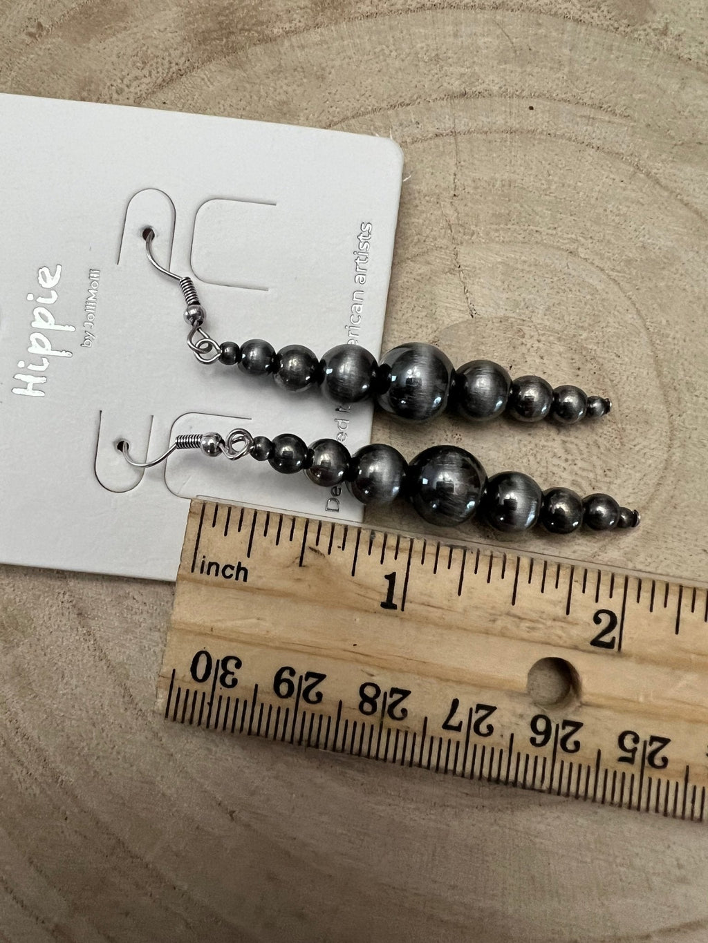 Western Graduated Faux Sterling Pearl Dangle Earrings — 2" Drop