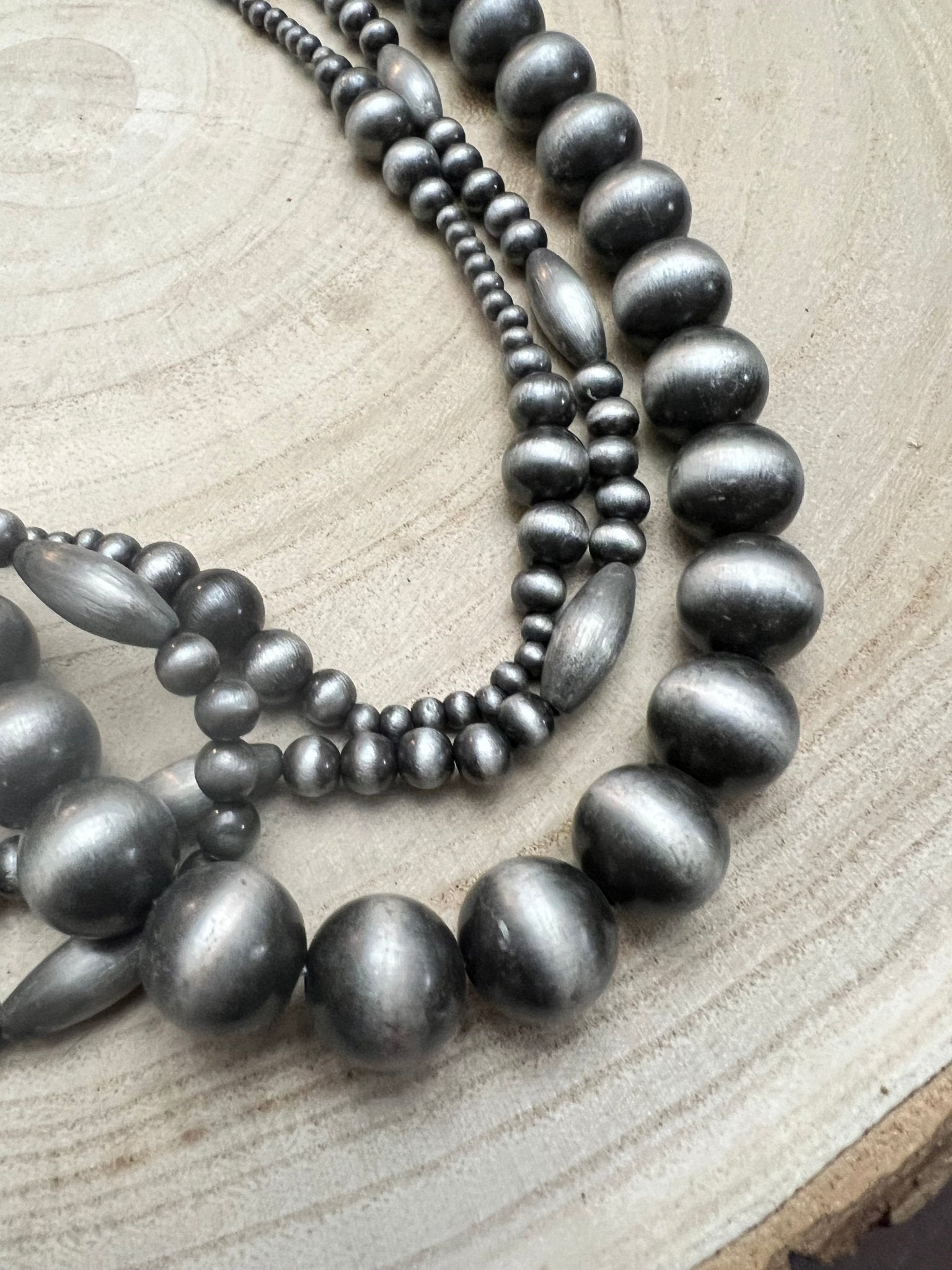 Western Faux Sterling Pearl 3-Piece Necklace Set — 18", 22", 26" Layered Trio